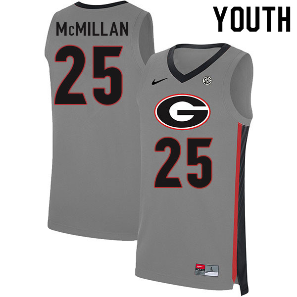 Youth #25 Tyron McMillan Georgia Bulldogs College Basketball Jerseys Sale-Gray